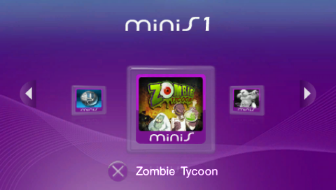 Mega Minis Volume 1 title screen for PSP